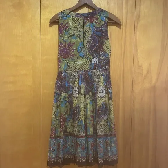 JS Boutique Womens Jeweled Babydoll Multicolor Silk Dress Size 6 Artsy Fairy - Picture 6 of 11